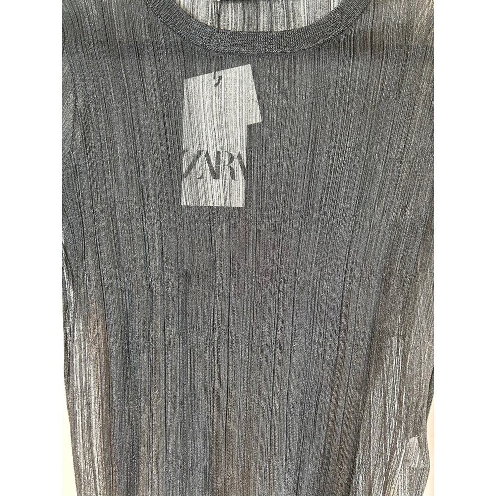 ZARA Women’s Black Ribbed Long Sleeve Knit Top / Size: Medium - Picture 5 of 5